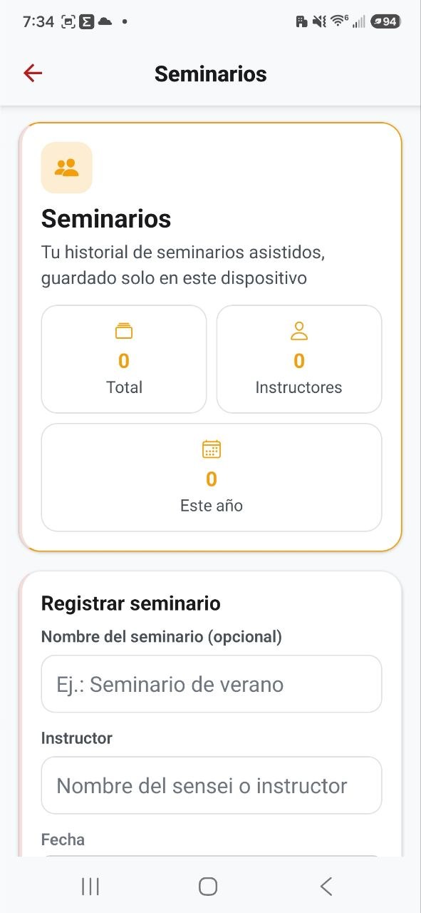 MyDojoPath: historial y registro de seminarios